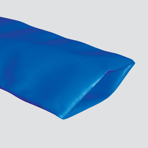 1" x 20' Blue Standard-Duty PVC Layflat Discharge Hose Assembly — Poly Coupling