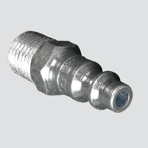1/4" Quick Disconnect Plug x 3/8" Male Pipe Thread Air Hose Adapter — Steel