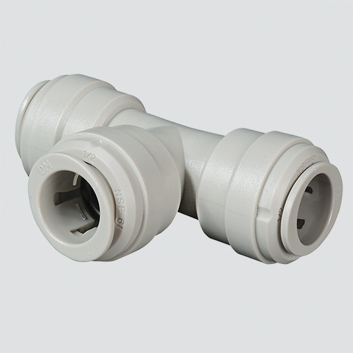 1/2" Run x 3/8" Stem Union Tee Push-In Adapter